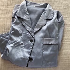Light blue silky pajamas